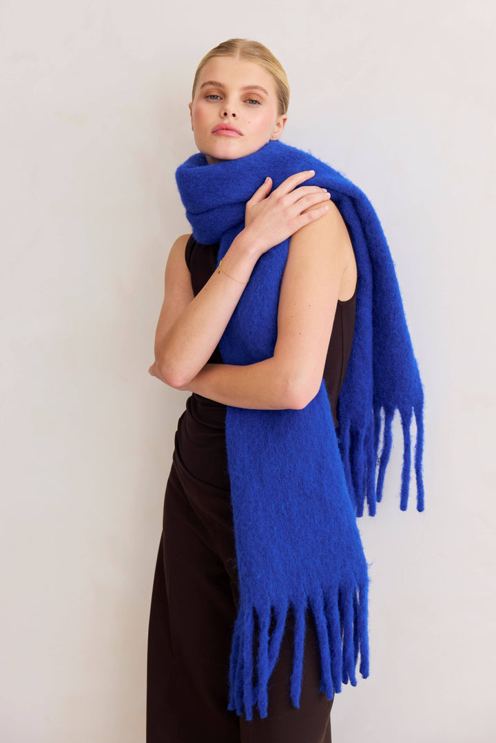 The Reykjavik Scarf with RWS Wool - Electric Blue - FW26