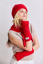 Load image into Gallery viewer, Merino Wool Fingerless Gloves - Flame Red