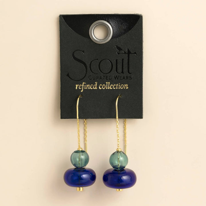 Refined Glass Stacked Threader - Teal/Blue/Gold