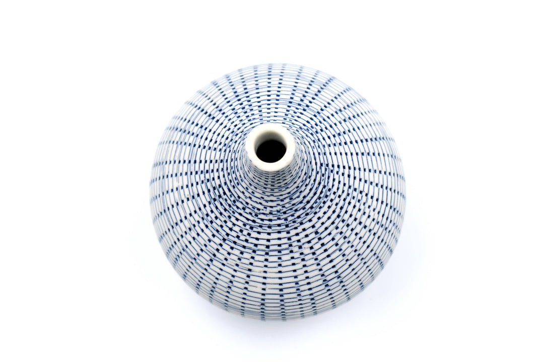 524W71BLUE CONGO TINY L-Handcrafted Porcelain Bud Vase