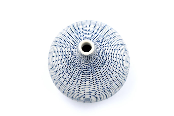 524W71BLUE CONGO TINY L-Handcrafted Porcelain Bud Vase