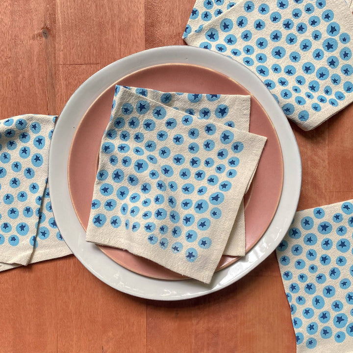 Hand Printed Natural Cotton Cloth Napkins BB22