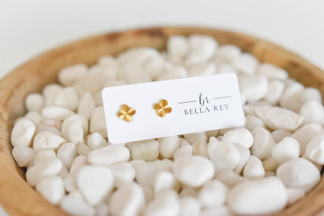 Hartford clover gold plated studs-hypoallergenic BRE99