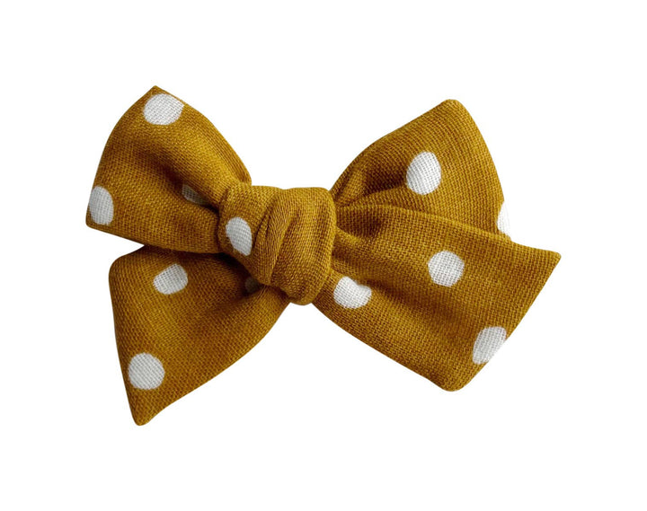 Golden  Dot Double Gauze  - Baby Mess Bow