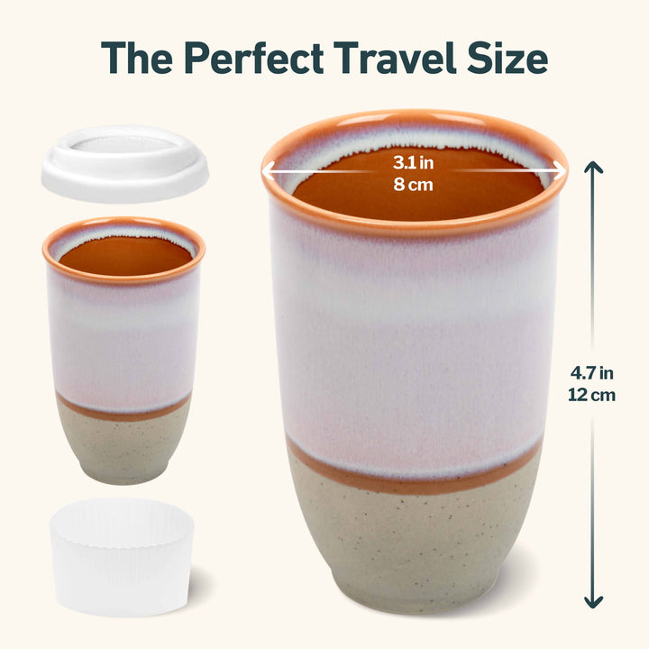Horizon Ceramic Travel Mug – 12oz with Lid &amp; Sleeve NV98