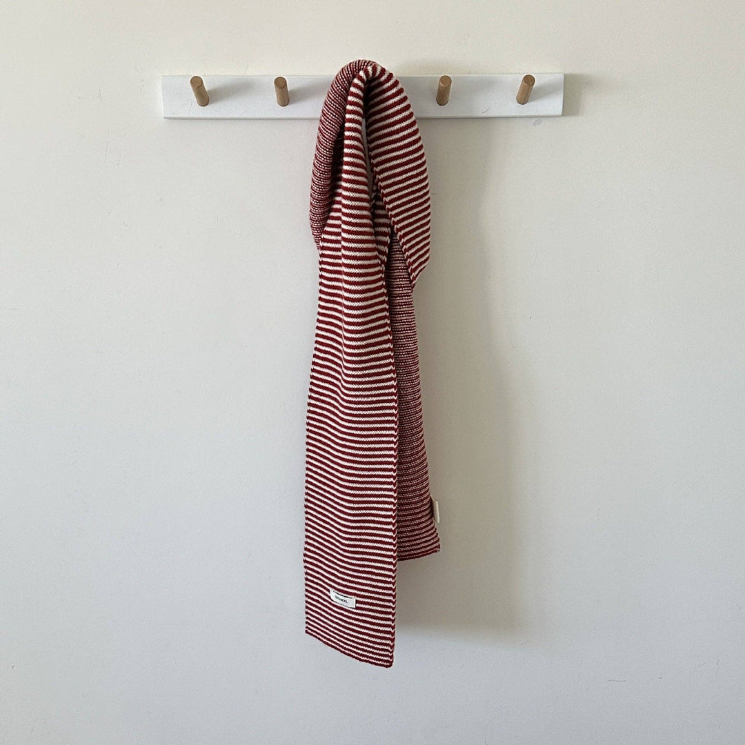 Women’s Striped Knit Scarf, 100% Wool