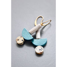 Load image into Gallery viewer, HYLE29 Gray and turquoise earrings