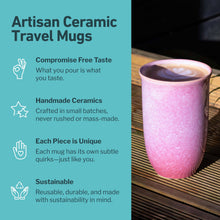 Load image into Gallery viewer, Astral Bloom Ceramic Travel Mug – 12oz Reusable Cup NV27