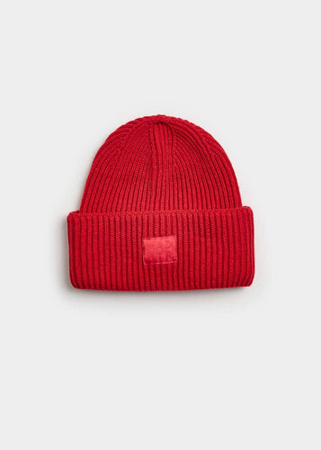 Adult Mad Hatter Ribbed Knit Beanie - Lipstick Red AW22