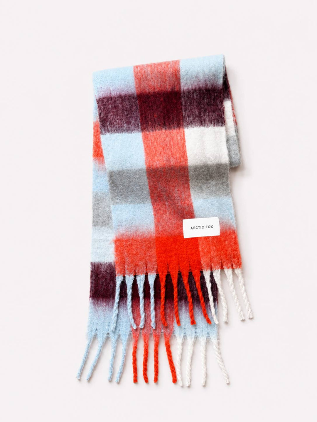 The Reykjavik Scarf - 100% Recycled - Red Blue Check - FW26