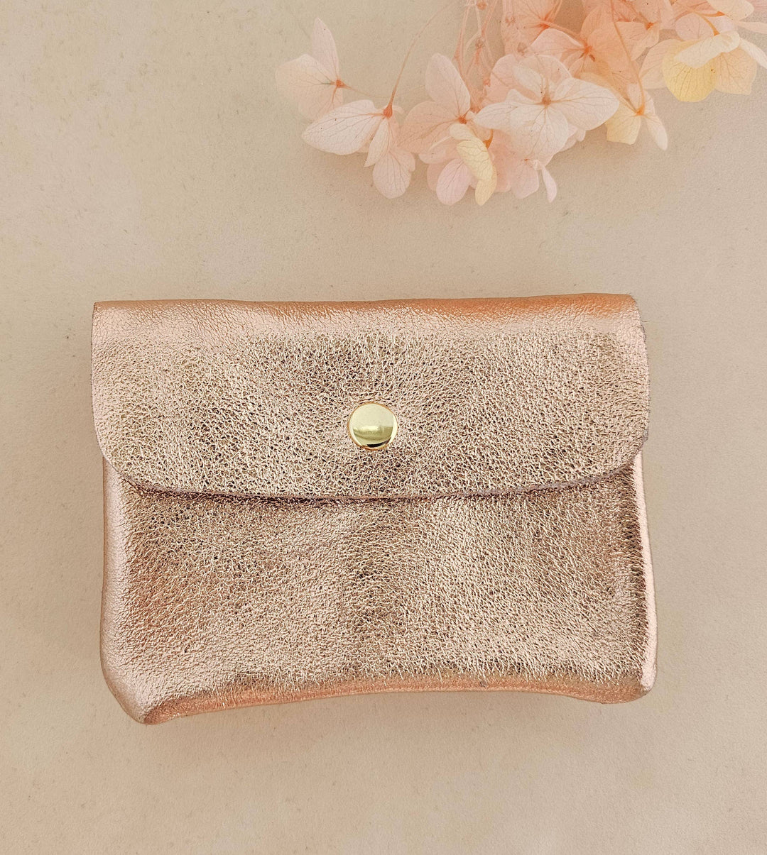 Metallic leather Kangoo wallet: Steely RM325