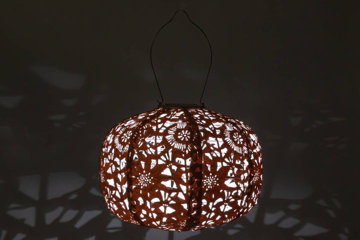 Stella Square Sunflower 11" Solar Lantern - Clay
