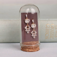 Load image into Gallery viewer, Art Deco Crystal Moon Earrings SP74