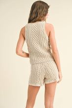 Load image into Gallery viewer, T3371ST DYE AND WASH CABLE KNITTED TOP