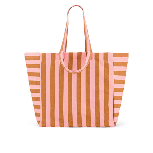 ELISA TOTE BAG STRIPES CARAMEL / STRAWBERRY