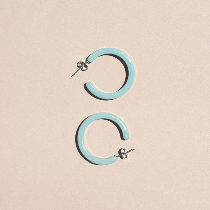 Alba | Spruce | Light Green Hoop Earrings | Large size NN23
