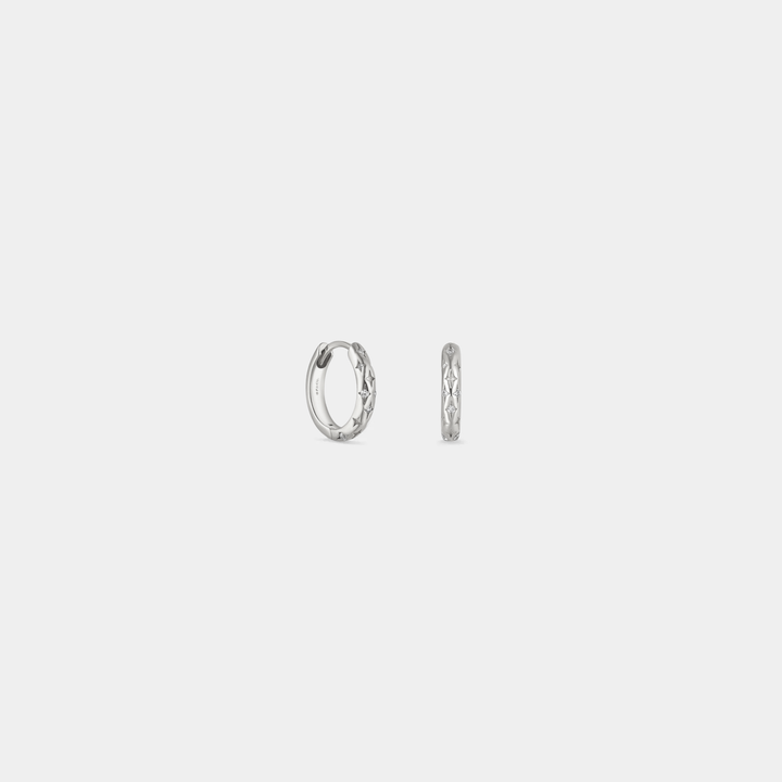 Dainty Gold Star Huggie Hoop Earrings in 925 Sterling Silver