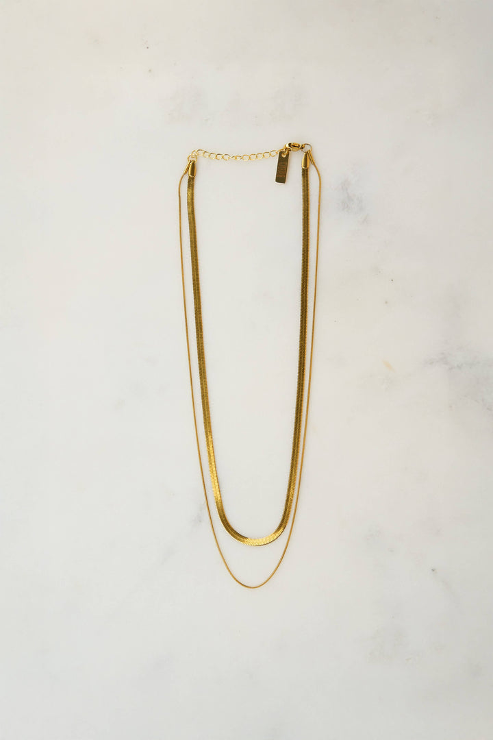 Layered Zoe Necklace - 18K Gold Plated PJ376