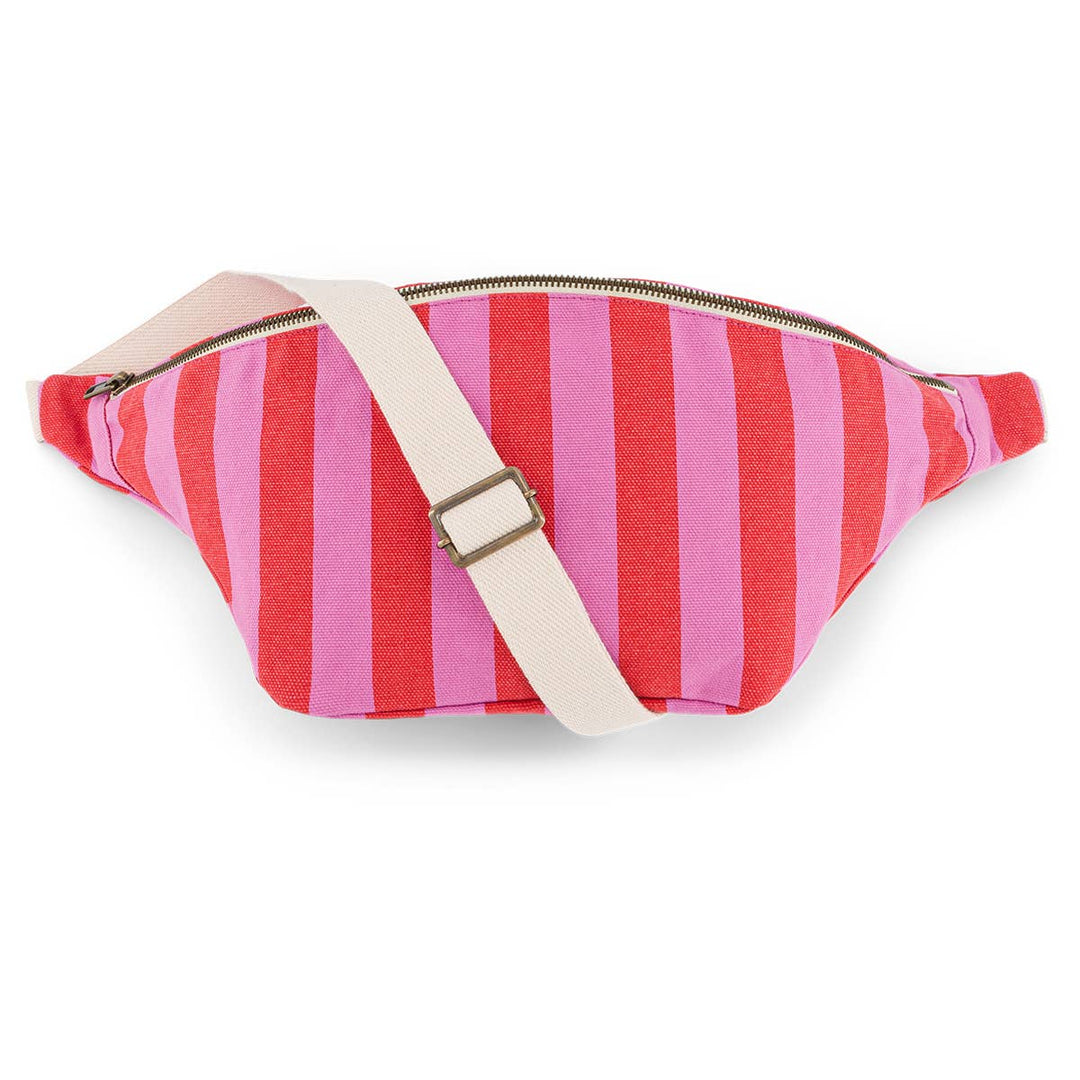 WOMEN BUM BAG STRIPES ORCHID / TOMATO