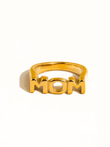 Angel 18K Gold Non-Tarnish Mom Ring FLA02