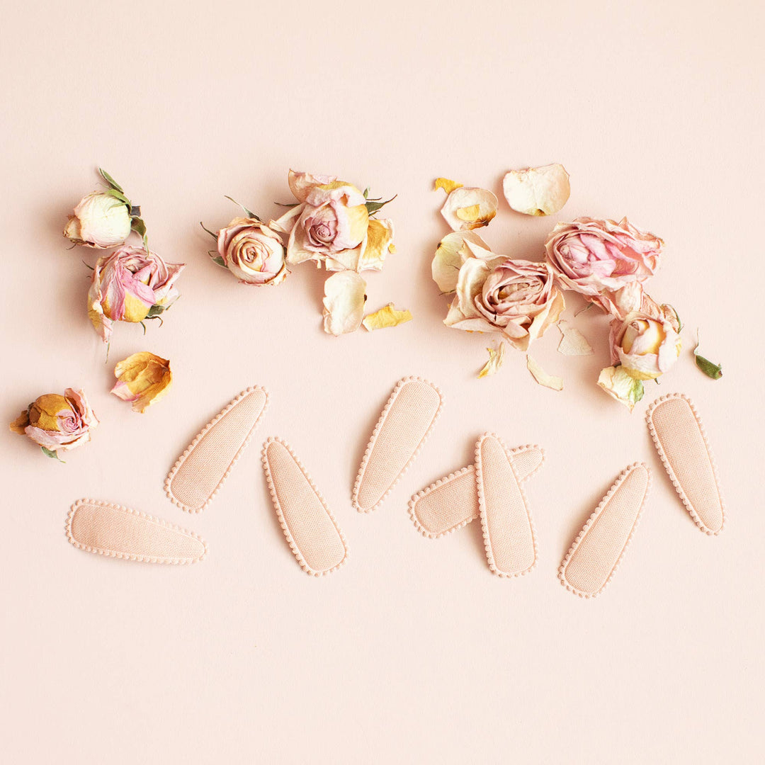 Rosa Pink Floral Fabric Hair Clips FC96