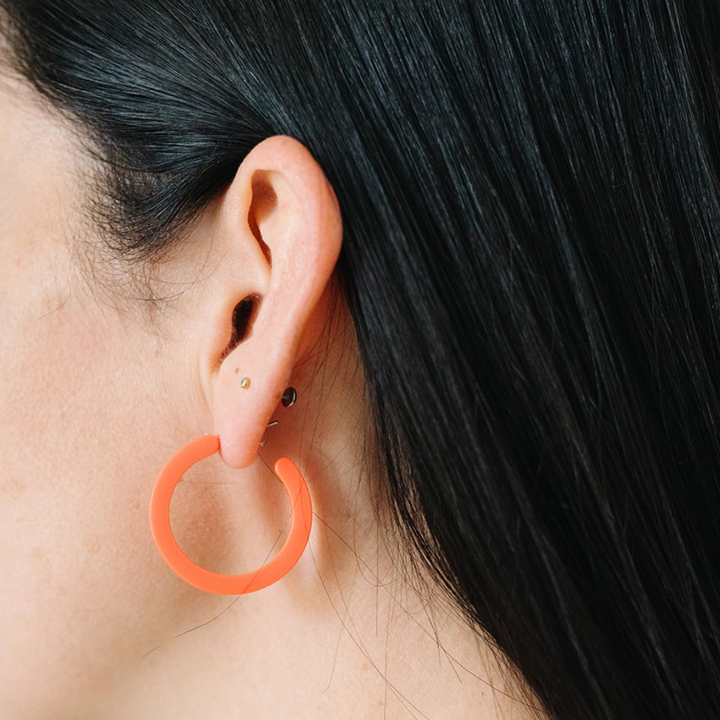 Alba | Cayenne | Orange Red Hoop Earrings | Large size NN27