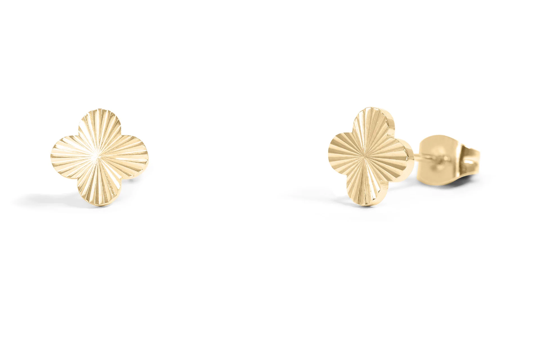 Hartford clover gold plated studs-hypoallergenic BRE99
