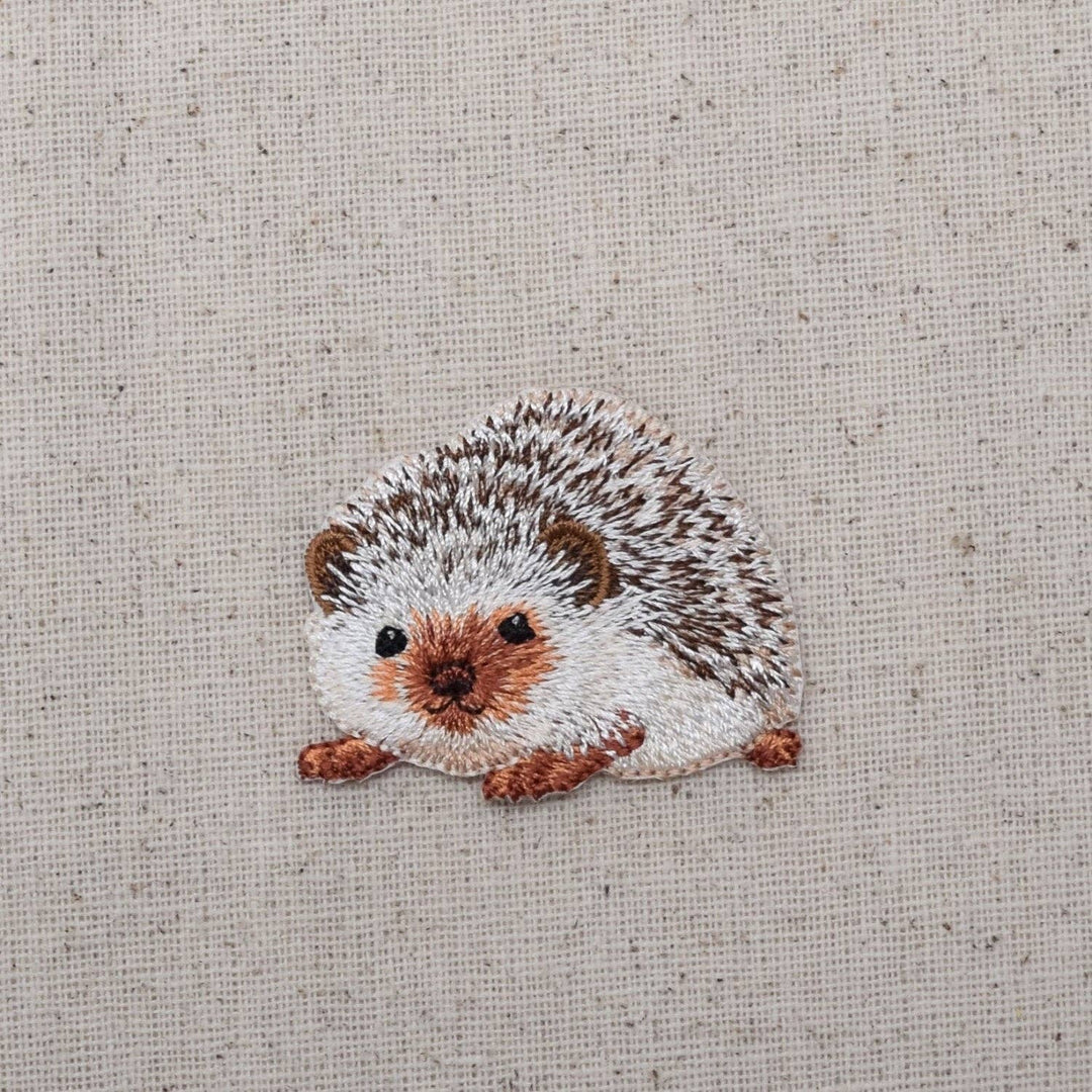 Natural Hedgehog - Embroidered Iron on Patch