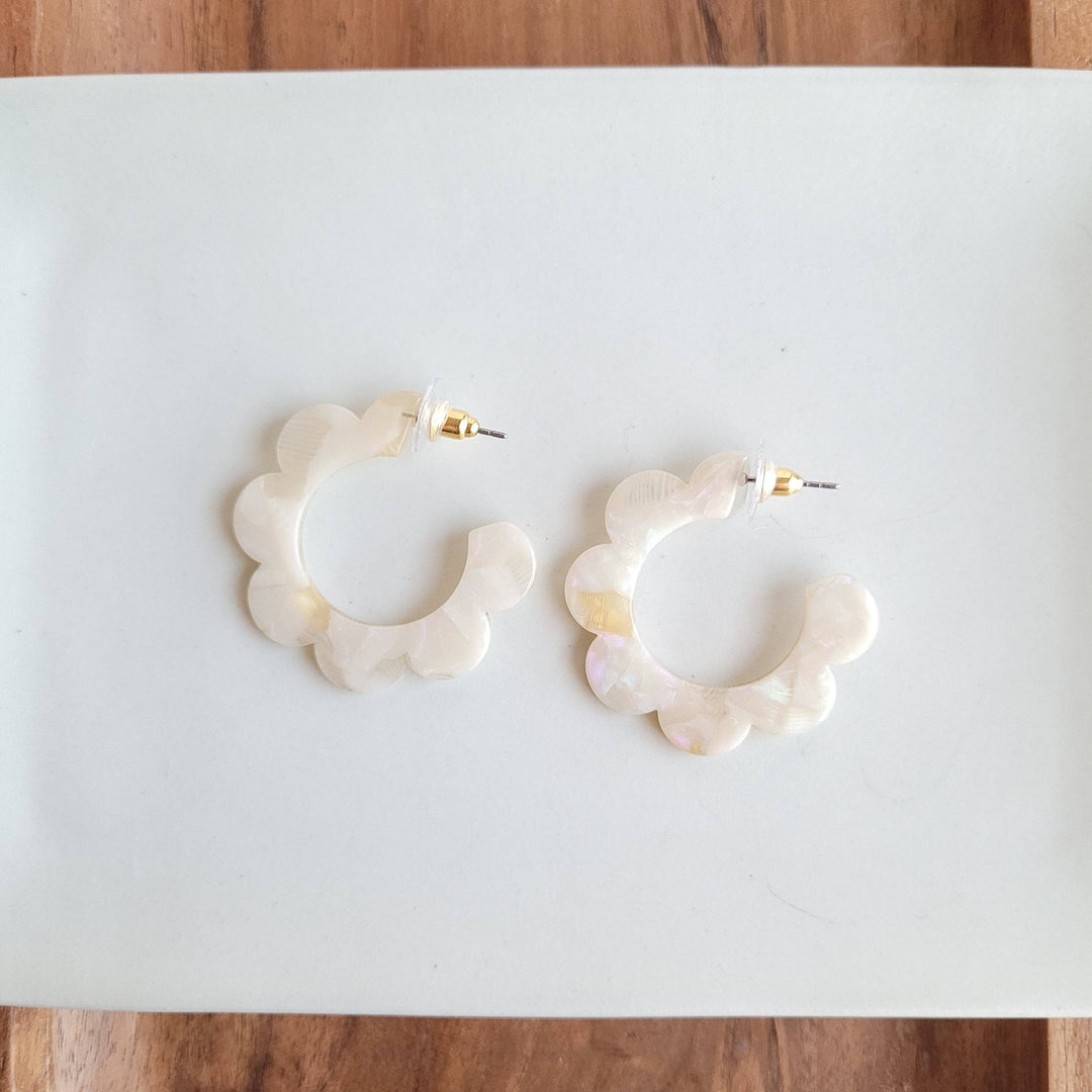 Flora Hoops - Cream // Jewelry, Earrings, Flower SS967