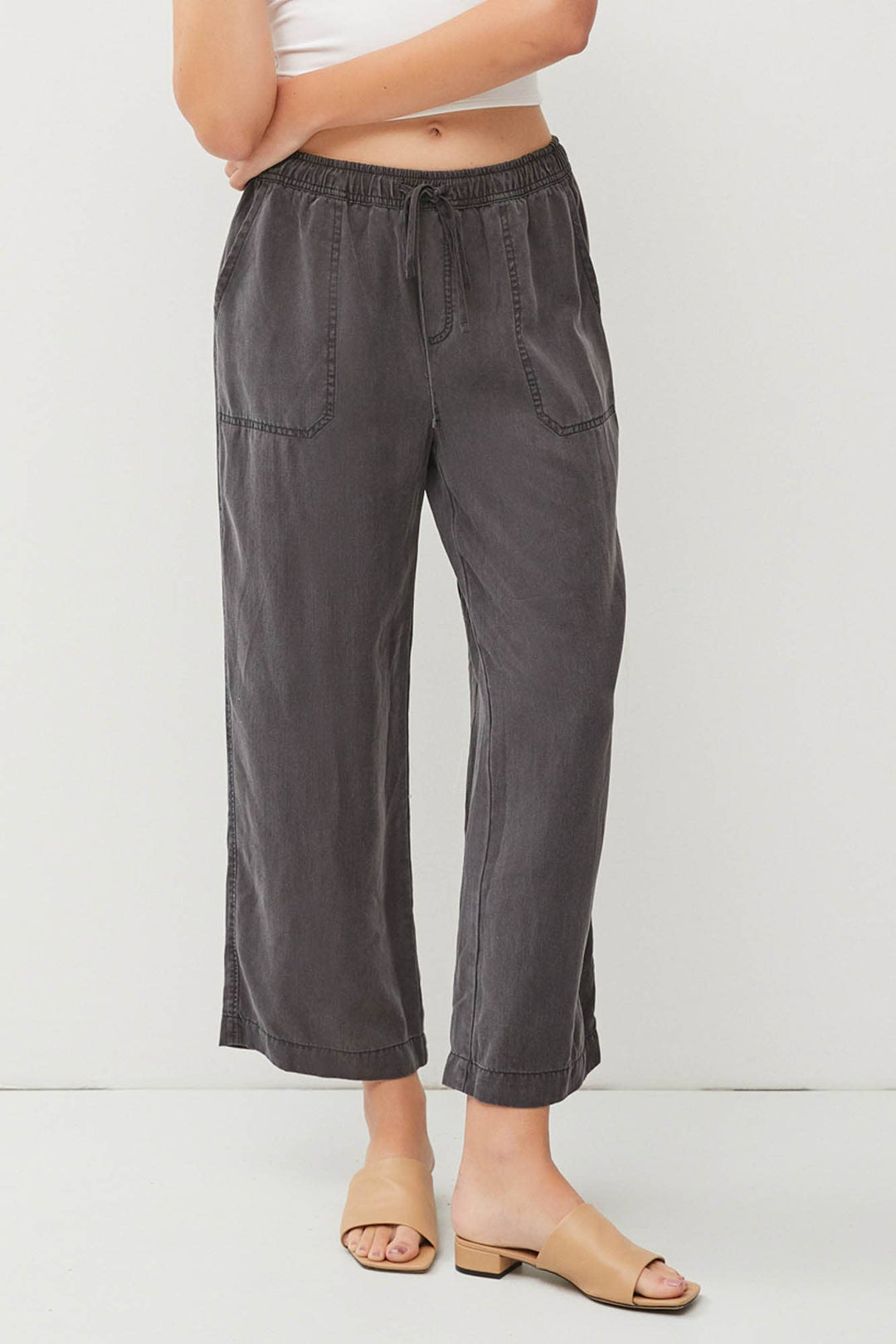 TENCEL DRAWSTRING WIDE LEG PANTS BC234