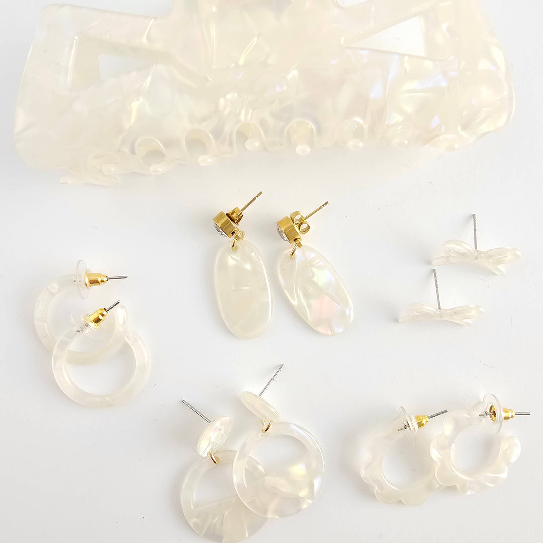 Flora Mini Hoops - Opalite // Spring, Earrings, Jewelry SSF23