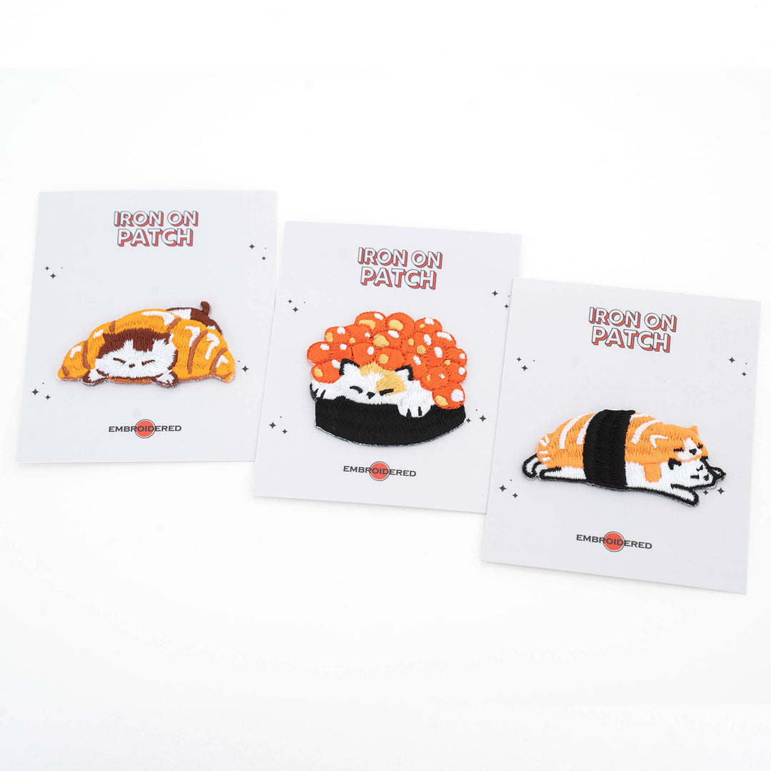 The Naptime Foodies Cat Iron-On Patch Collection