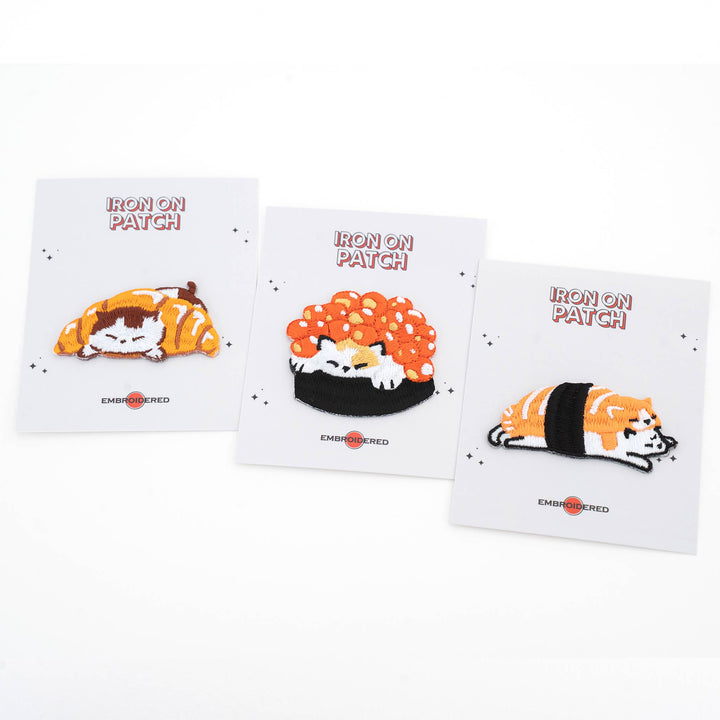 The Naptime Foodies Cat Iron-On Patch Collection
