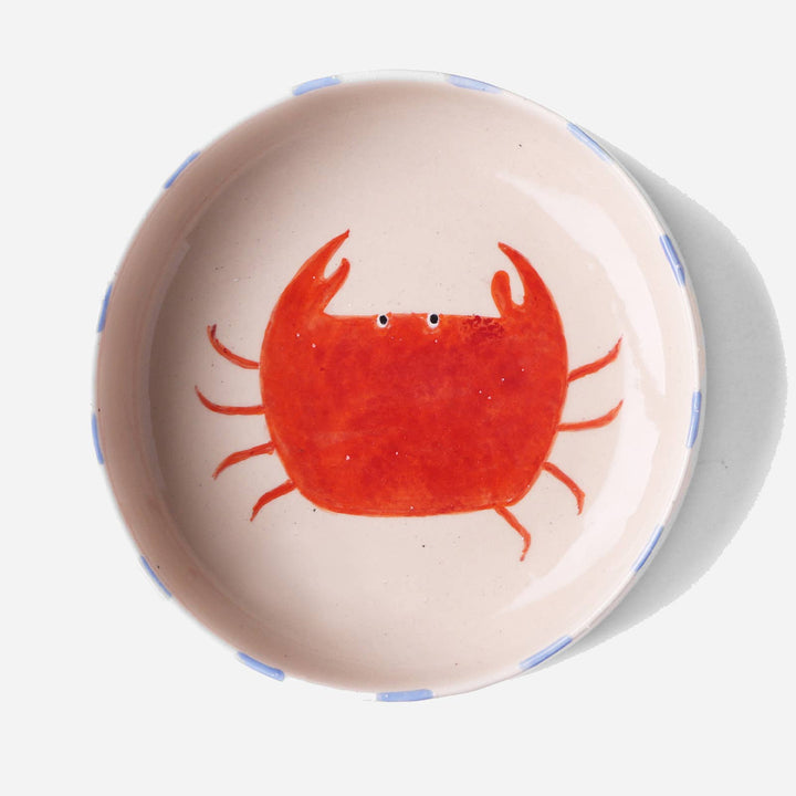 Hand-painted Bowl– Crab – 8″ CG823
