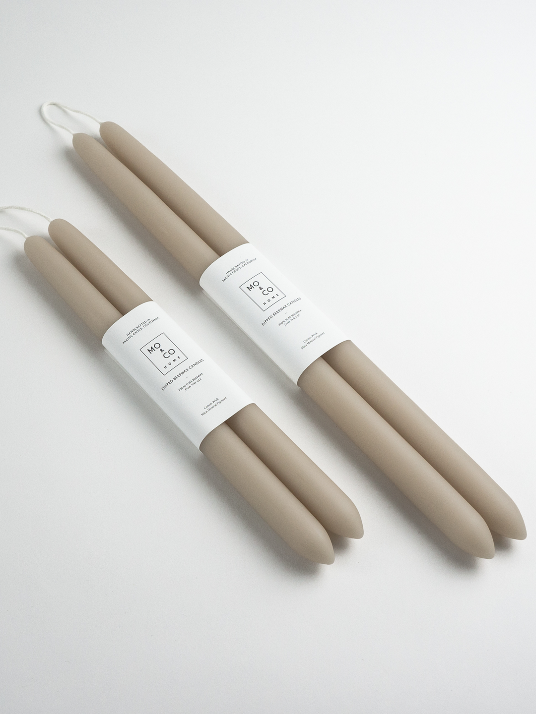 Clay | Dipped Beeswax Taper Candles | All Natural