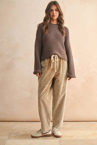 T2694   ROUND NECK SWEATER KNITTED TOP