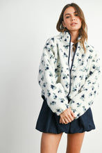 Load image into Gallery viewer, Floral Print Fluffy Fleece Jacket - BM811
