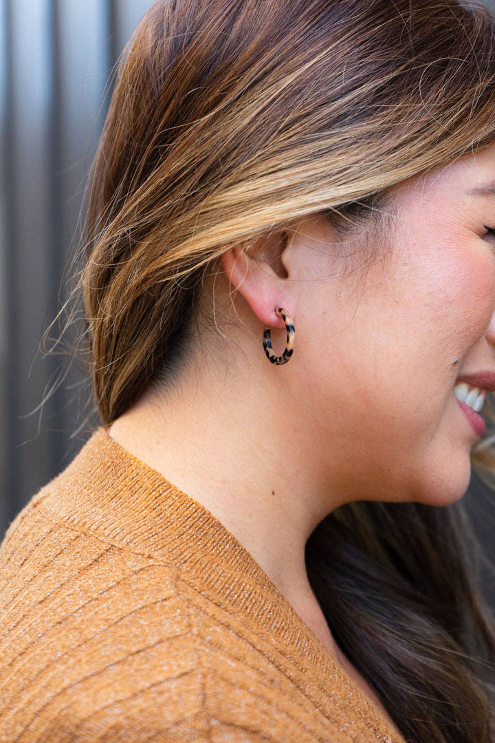 Cam Mini Hoops - Cheetah // Jewelry, Earrings, Fall SS981
