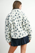 Load image into Gallery viewer, Floral Print Fluffy Fleece Jacket - BM811