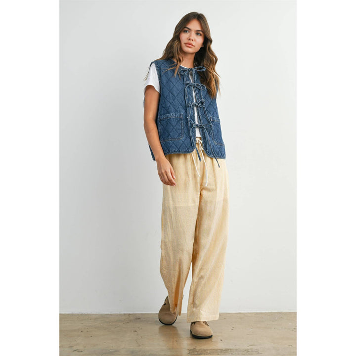 Quilted Tie-Front Vest - BMJ8086
