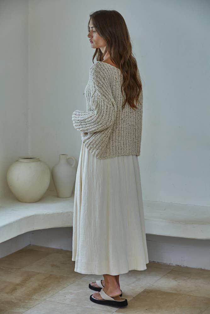 W2369 | Knit Sweater Cotton Polyester Oversized Top