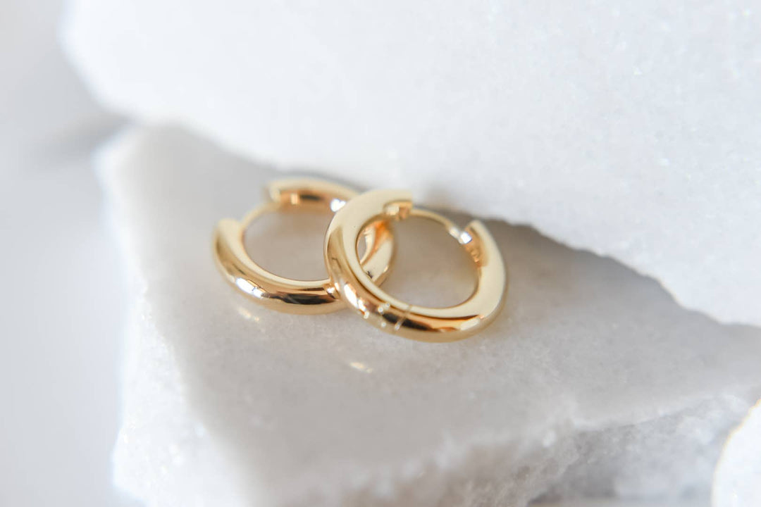Indy 18k gold plated chunky hoops -earrings- hypoallergenic BRE433