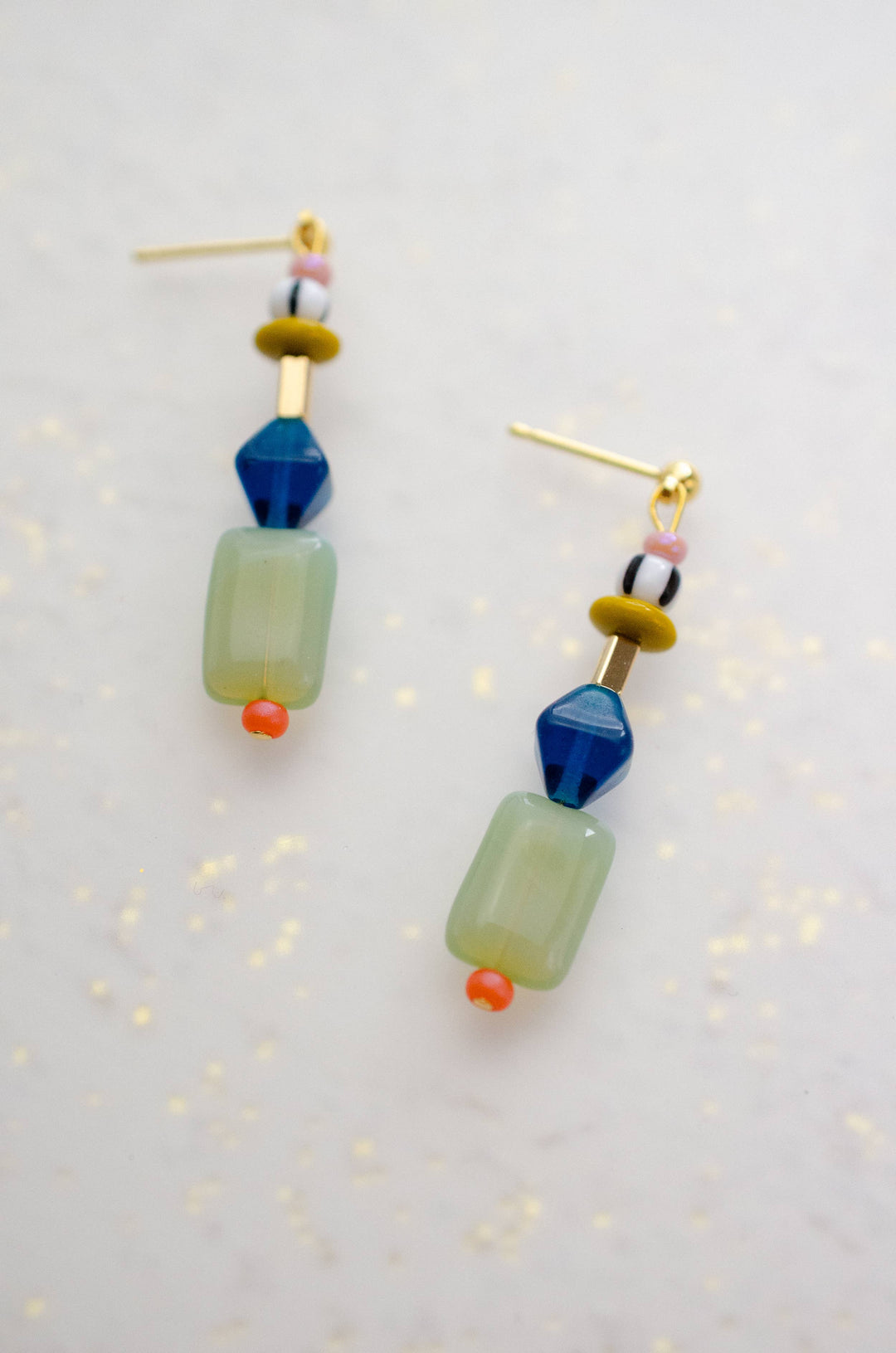 Multicolor beaded dangle earrings JM120