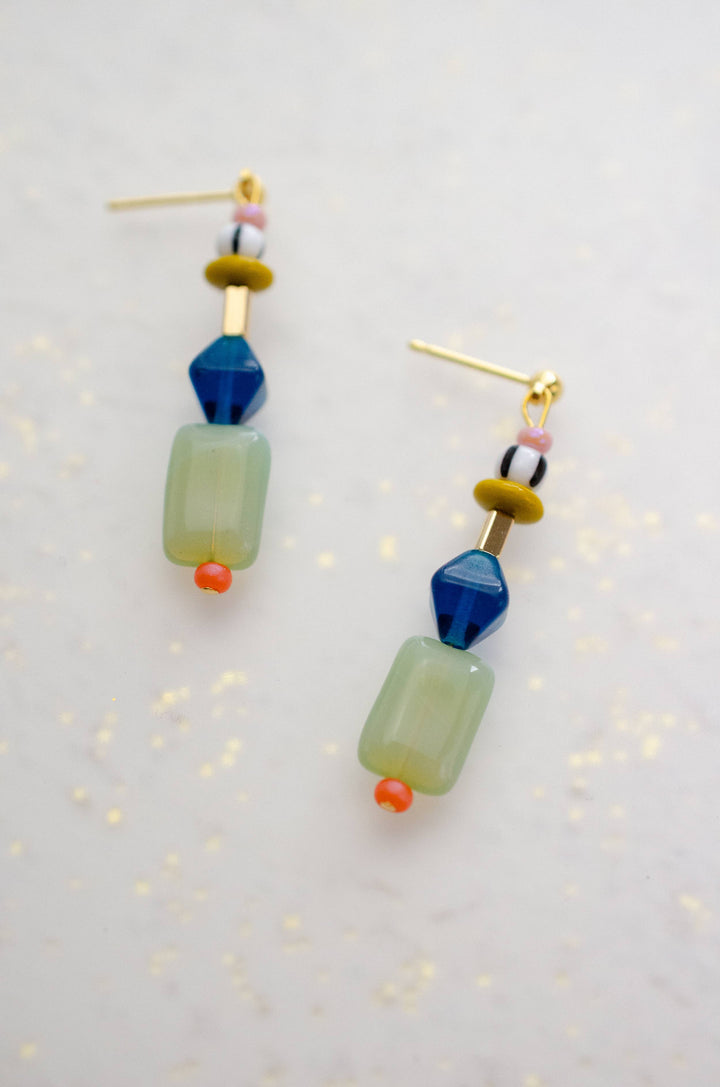 Multicolor beaded dangle earrings JM120