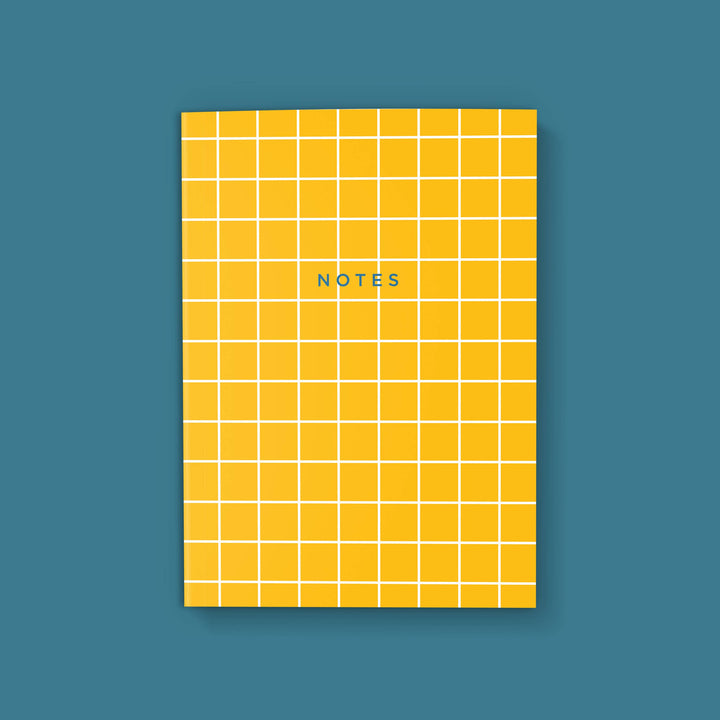 YELLOW GRID SOFTCOVER NOTEBOOK- Blank Pages MW54
