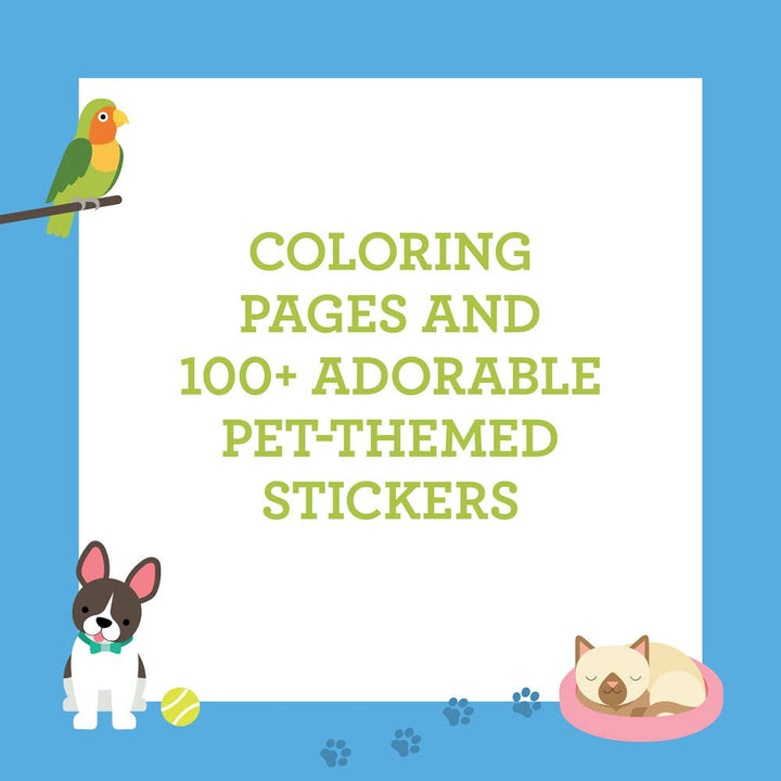 Coloring Book With Stickers: Pets