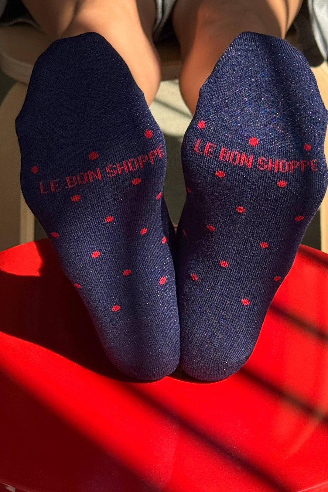 Lurex Patterned Sneaker Socks