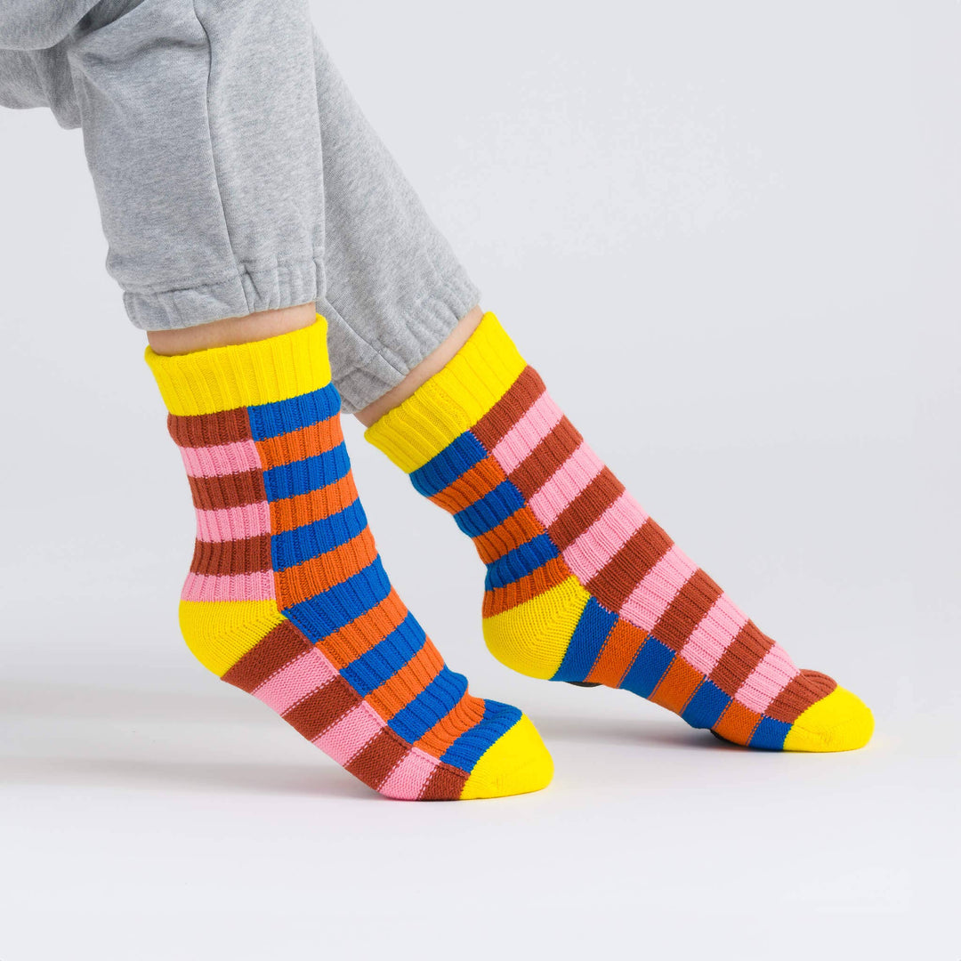 Super Stripe Knit House Socks VR983