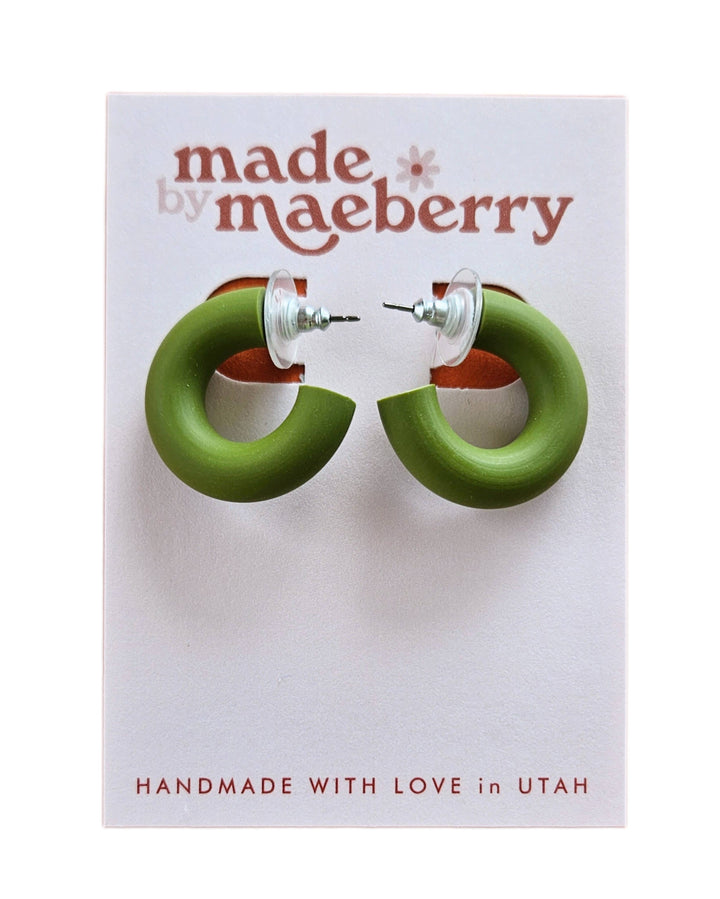 Polymer Clay Chunky Mini Hoop by Made by Maeberry 1" Hoop