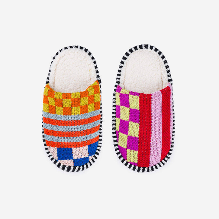 Pattern Patch Slide Slippers VR947